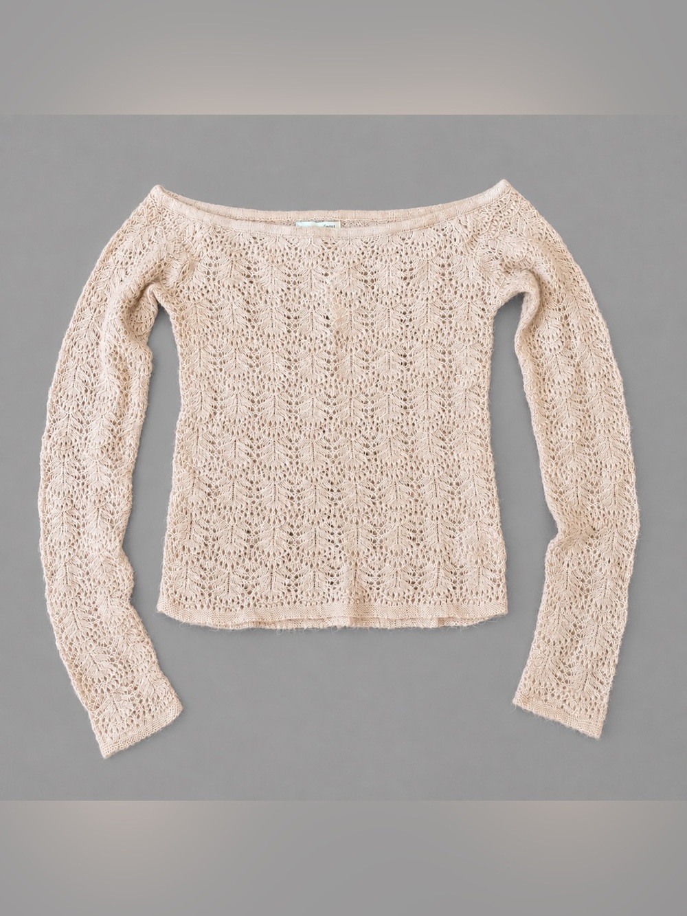 American Eagle Women’s Small Open Knit Sweater Blush Pink Long Sleeve NWT